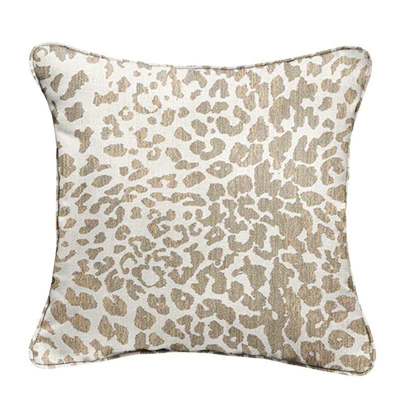 Animal Print Sunbrella® Reversible Throw Pillow, Tan, 23" x 23"