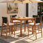 Ensemble de tabourets de bar 4 pièces en bois d'acacia massif et osier tissé, durable et élégant pour le patio et le balcon-1669120191