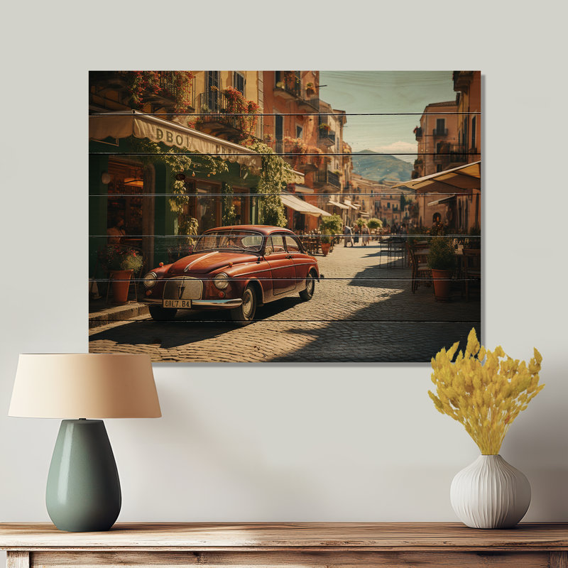 Italie, Italie, Dolce Vita sur bois, H 10 po x l 20 po x P 0,78 po