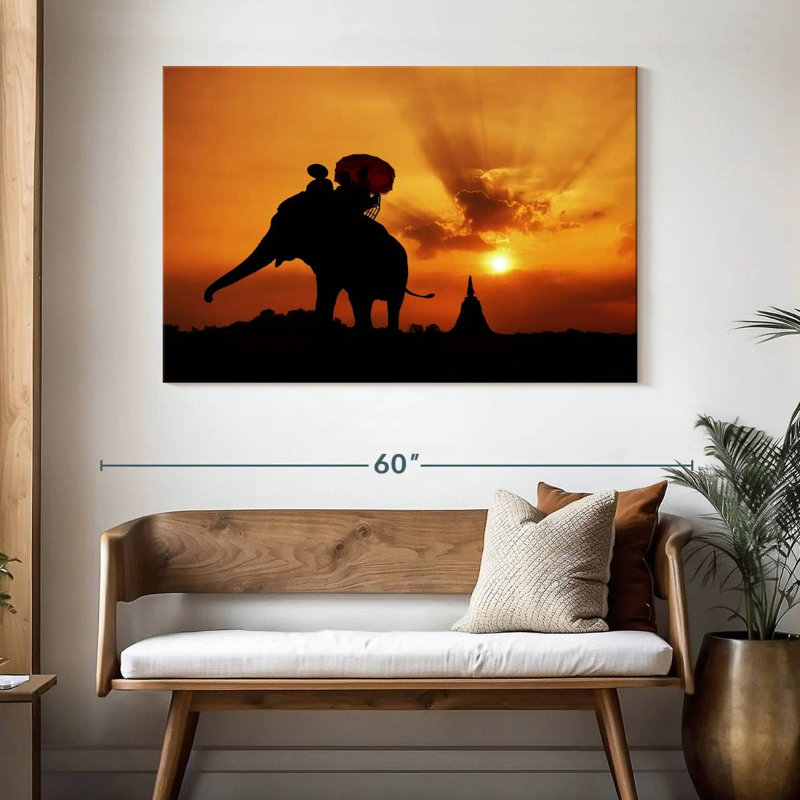 Silhouette d'un éléphant Brampt, H 32 po x l 48 po
