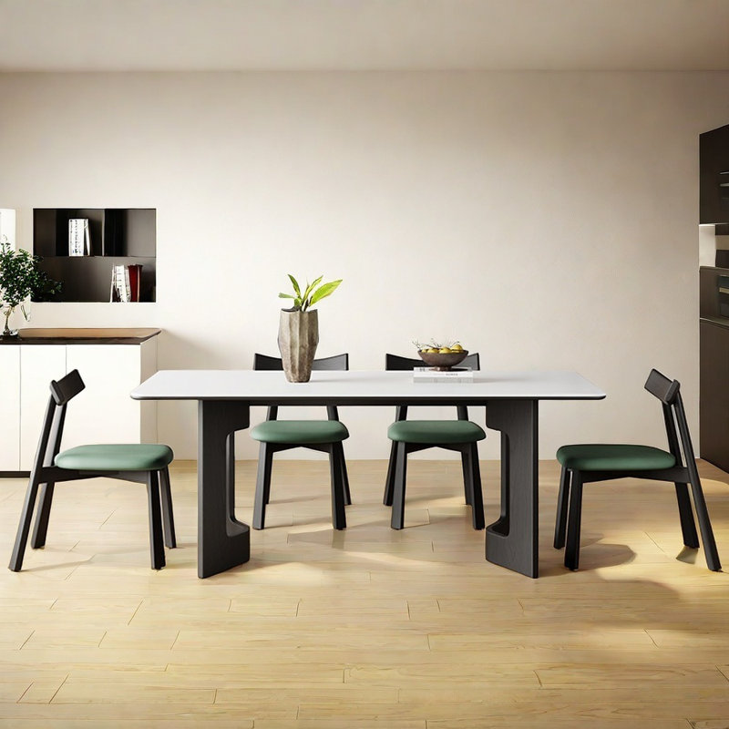 Ensemble de table de salle à manger moderne et simple en bois massif, H 29,52 po x L 55,11 po x l 31,49 po