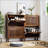 23.6-Inch Walnut Shoe Cabinet With 2 Flip Drawers, Farmhouse Design For Corridors And Entrances-795065584