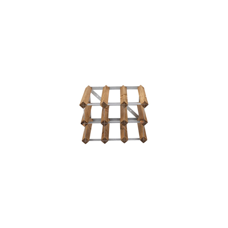 Bohun 9 Bottle Solid Wood Standard Wine Bottle Rack Brown
