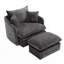 Fauteuil d'appoint pivotant surdimensionné rembourré avec repose-pieds-133963553