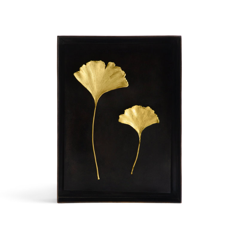 Ginkgo Leaf Shadow Box, Gold