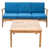 Coussin bleu / cadre brun