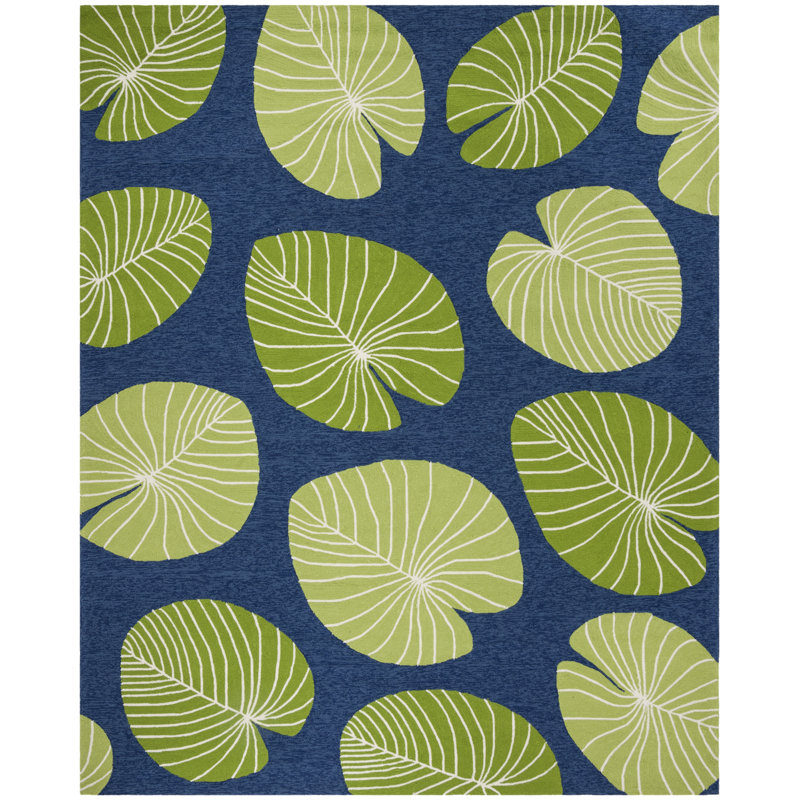 Tapis vert crocheté à la main Lily, Rectangle 4 pi x 6 pi