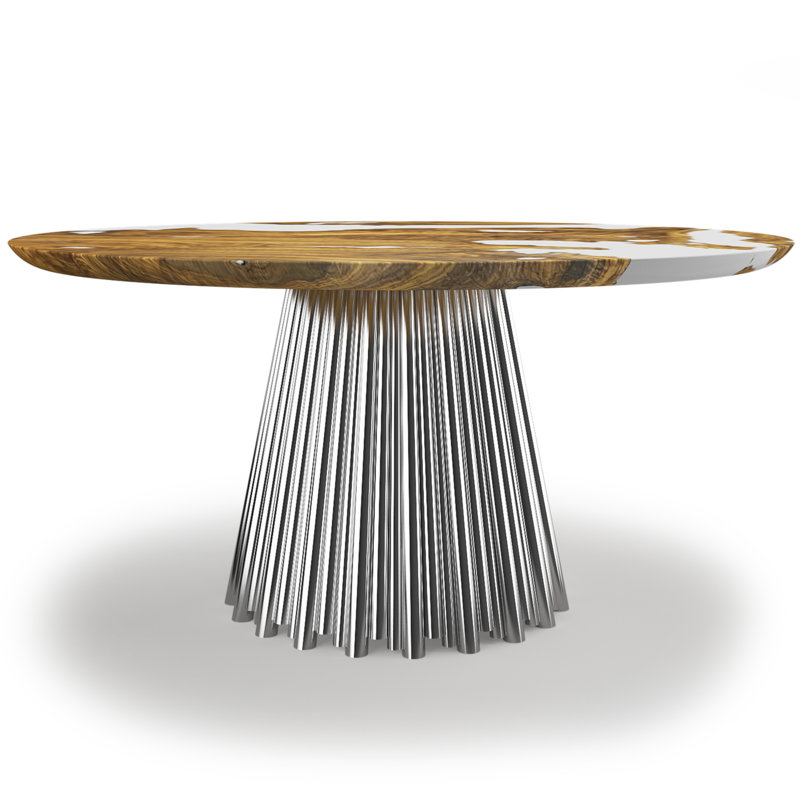 Grazia Round Dining Table, 29.9" W x 29.9" L , Chrome