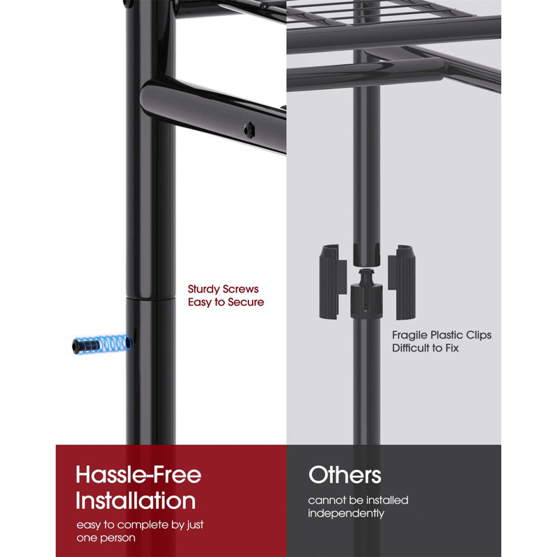 Bonville 84cm Rolling Clothing Rack, Black