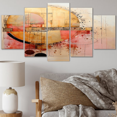 «Escape To Serenity», reproduction d'art sur toile géométrique moderne - 5 panneaux