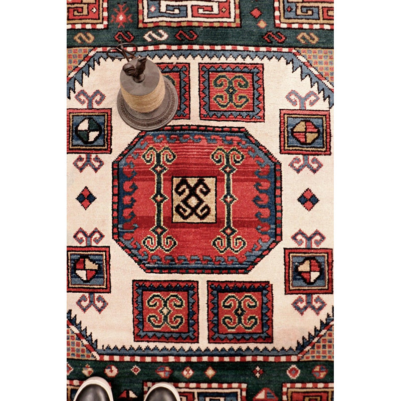Canvello Kazak Hand-Knotted Wool Area Rug- 5'10" X 8'6"