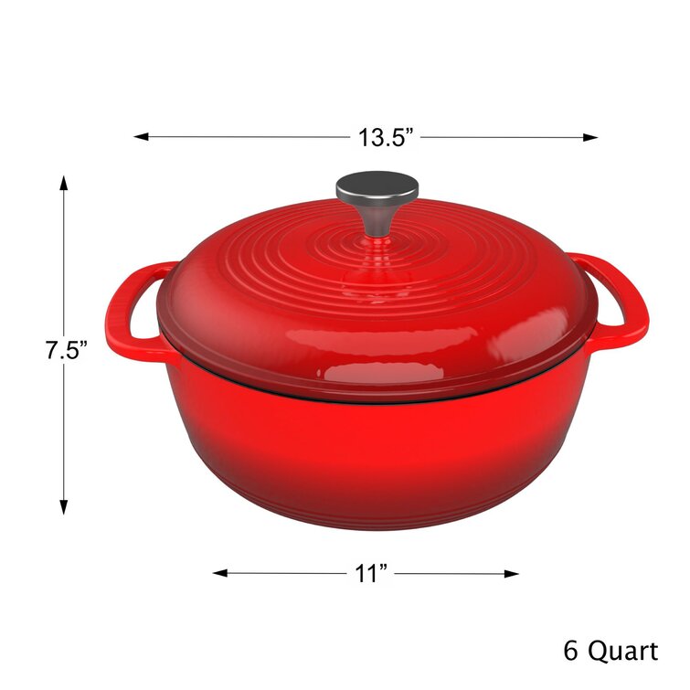 Easy Chef Always Red Granite 6 Quart Nonstick Dutch Oven with