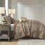 6 courtepointe et coussin - très grand / très grand. Brun / or . Feuille, rayures, détails. Réversible pour une décoration polyvalente. Lavable à la machine avec des coussins à rayures et à motifs. Regardez.-120944634