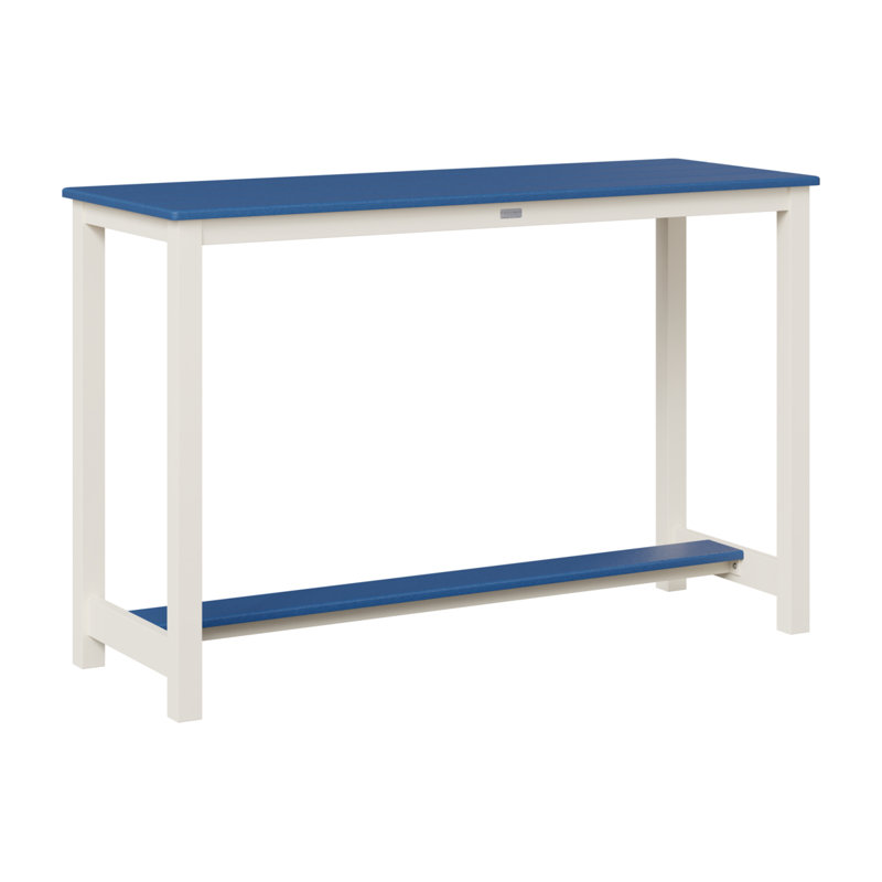 Table de bar en aluminium Berlin Gardens, 38.5" H x 60" W x 22" D, Bleu pacifique
