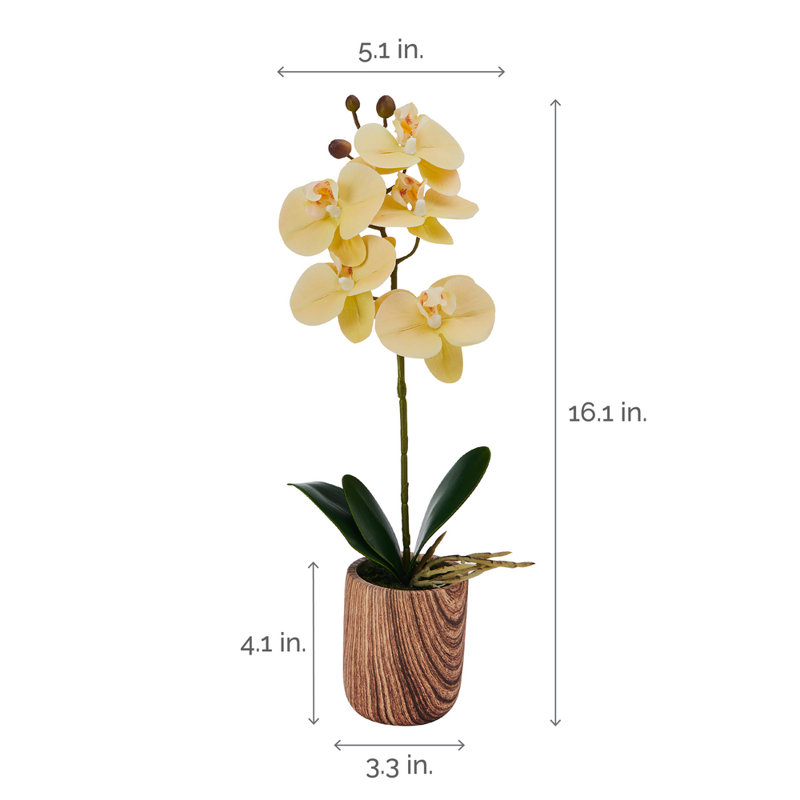 16 in. Realistic Artificial Orchid with Decorative Pot