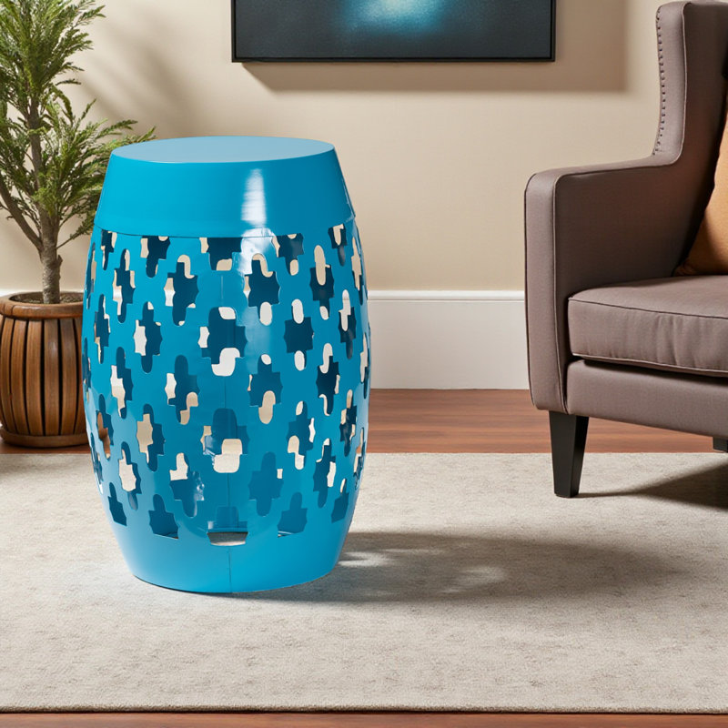 Table d'appoint pour l'extérieur Indigo, H 17,92 po x l 11,80 po x P 11,92 po, Bleu