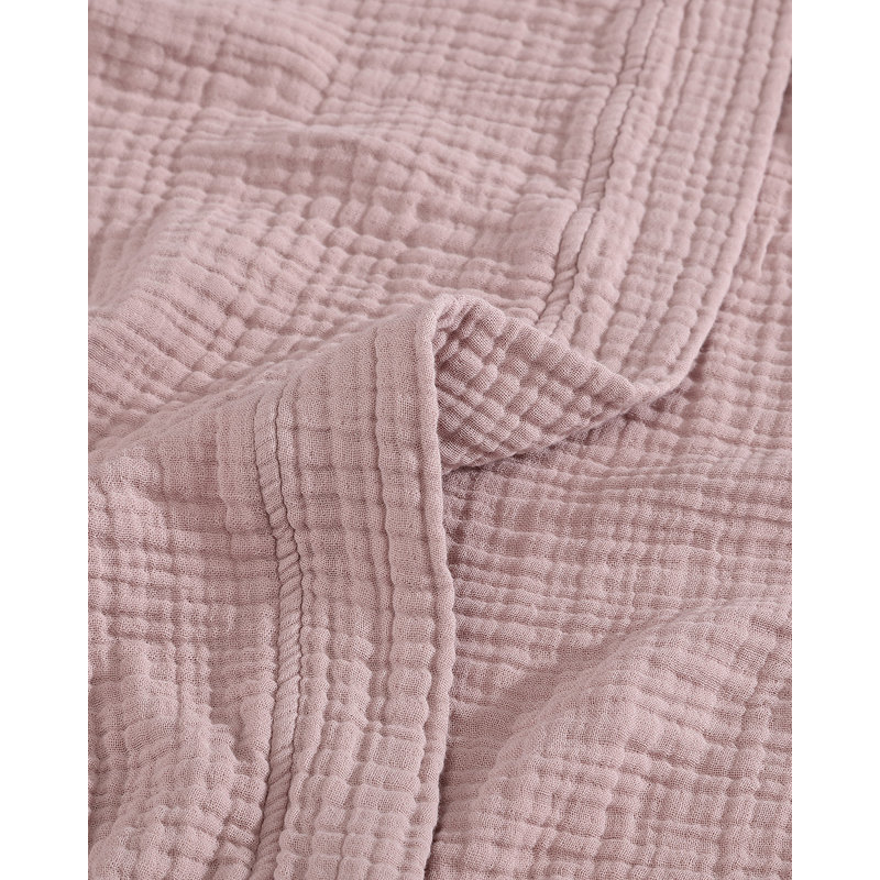 Kimono en mousseline de coton, Rose rouillé, P / M