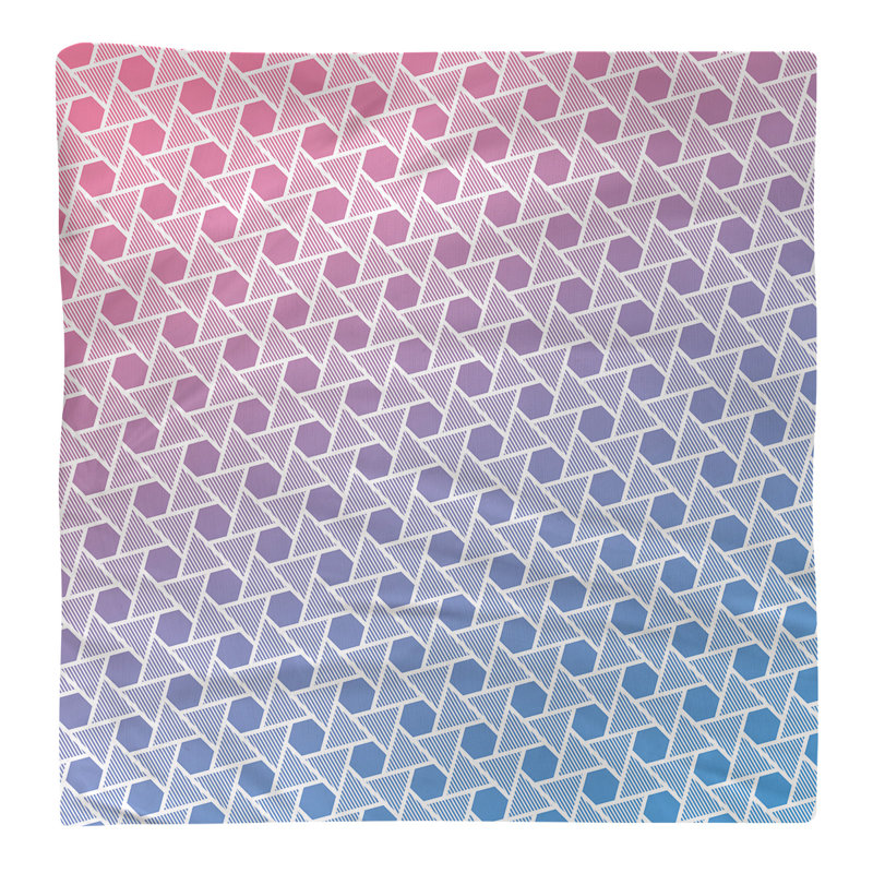 Serviette triangles hexagonals Mcguigan, H 10 po x l 10 po x P 0,1 po, Rose / Bleu, Polyester