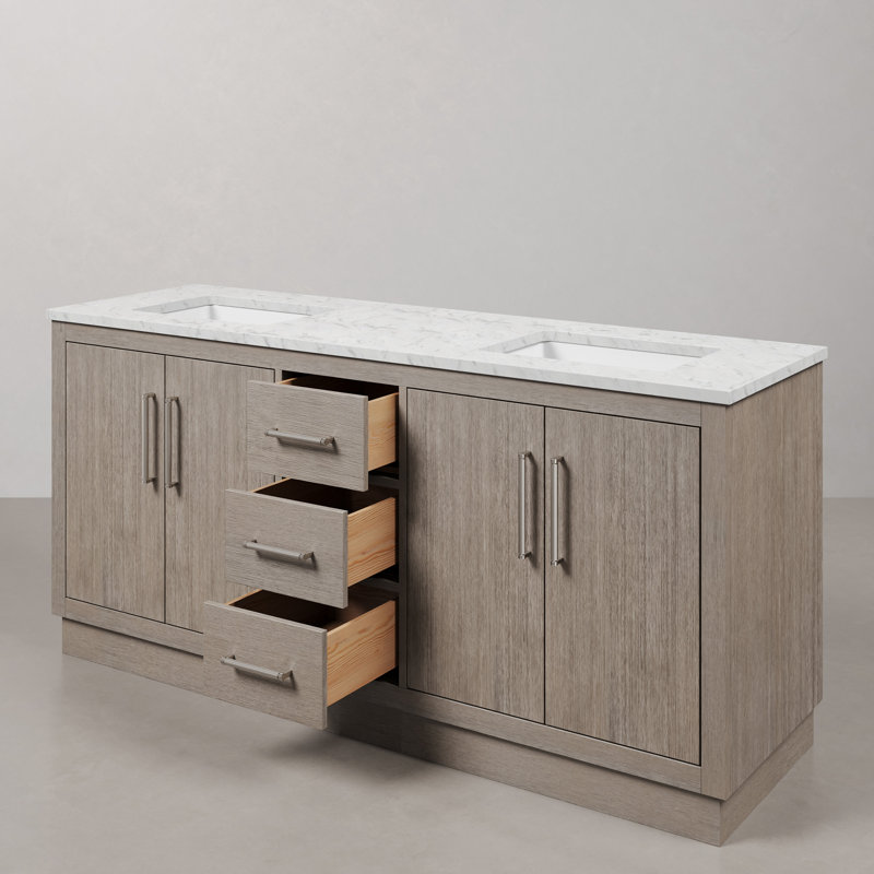 Hugo 72'' W Double Vanity, Chrome