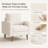 Statura 32" Mid-Century Square Arm Accent Chair, Sofa Chair, White-1025096271