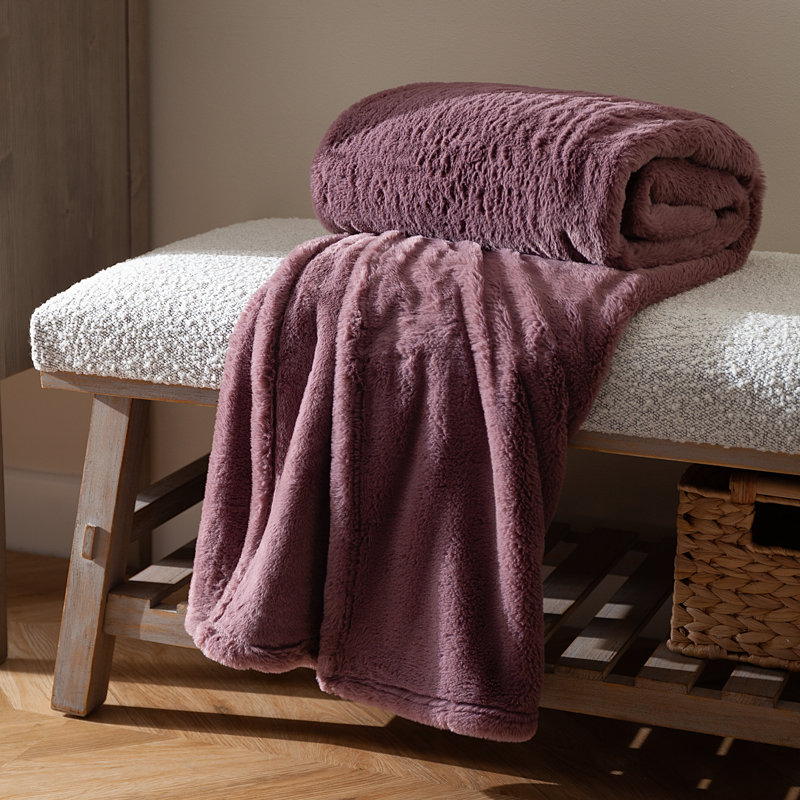 Kallu Throw Machine Woven Throw Blanket, Pink, 130cm W x 170cm L