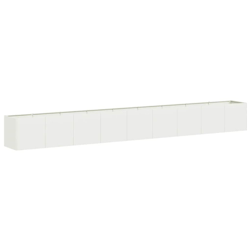 Metal Planter Box, White, 15.75" H x 141.73" W x 15.75" D