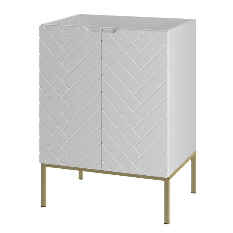 Rigdel Washbasin Cabinet 60, White/Gold