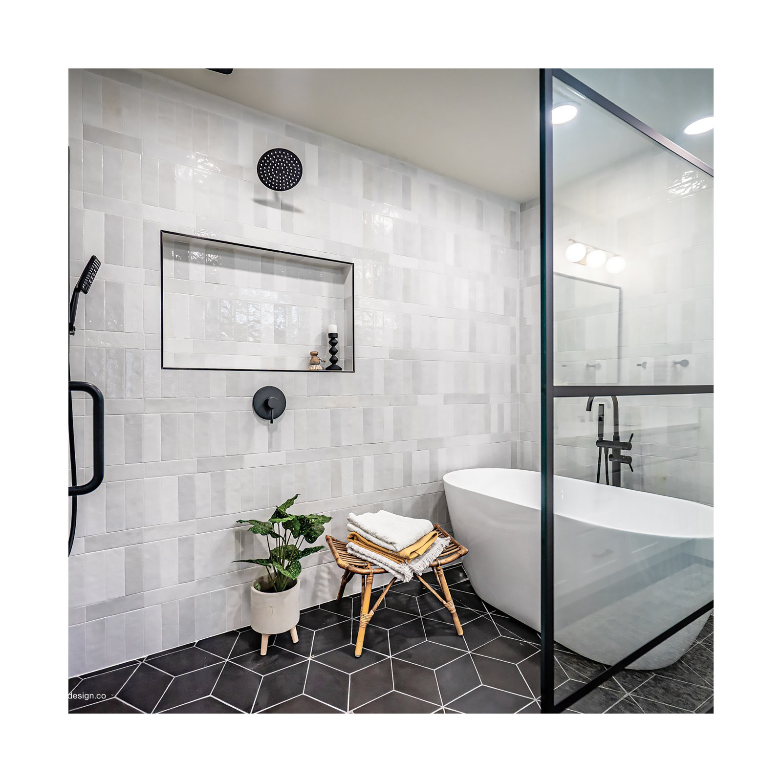 Allora 7" x 13" Porcelain Wall & Floor Tile, Solid Black