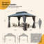Pavillon de jardin en acier galvanisé avec double toit en pente-90271490-92597326