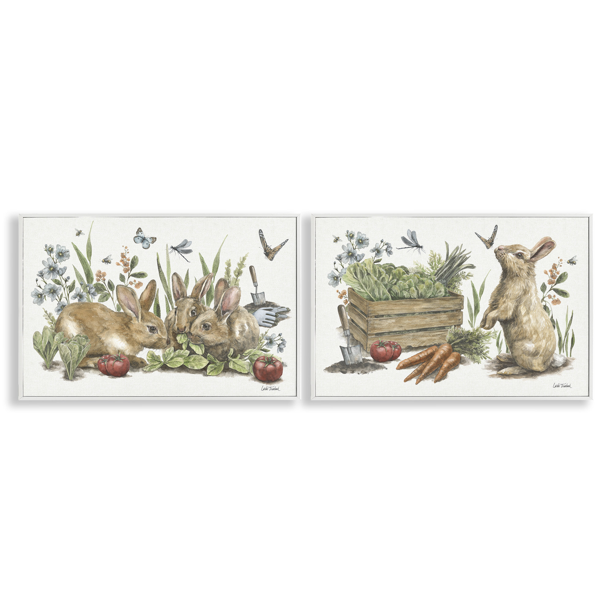 Ophelia & Co. Rabbit Vegetable Garden Party 2 PC Giclee Art Set by ...