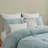 3 Piece Cotton Jacquard Comforter Set Aqua-113361316