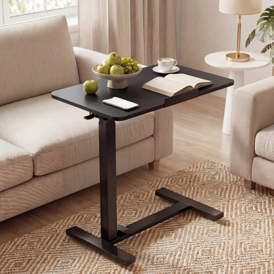 Height Adjustable C-shaped Flipping Portable Sofa Side Table