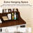 54” Washer Dryer Countertop with LED Light, Wooden Washer Dryer Topper with 2-Tier Shelves and Hanging Rod, Walnut-128907058