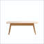 Table basse en chêne massif avec deux tiroirs et tablette de rangement
