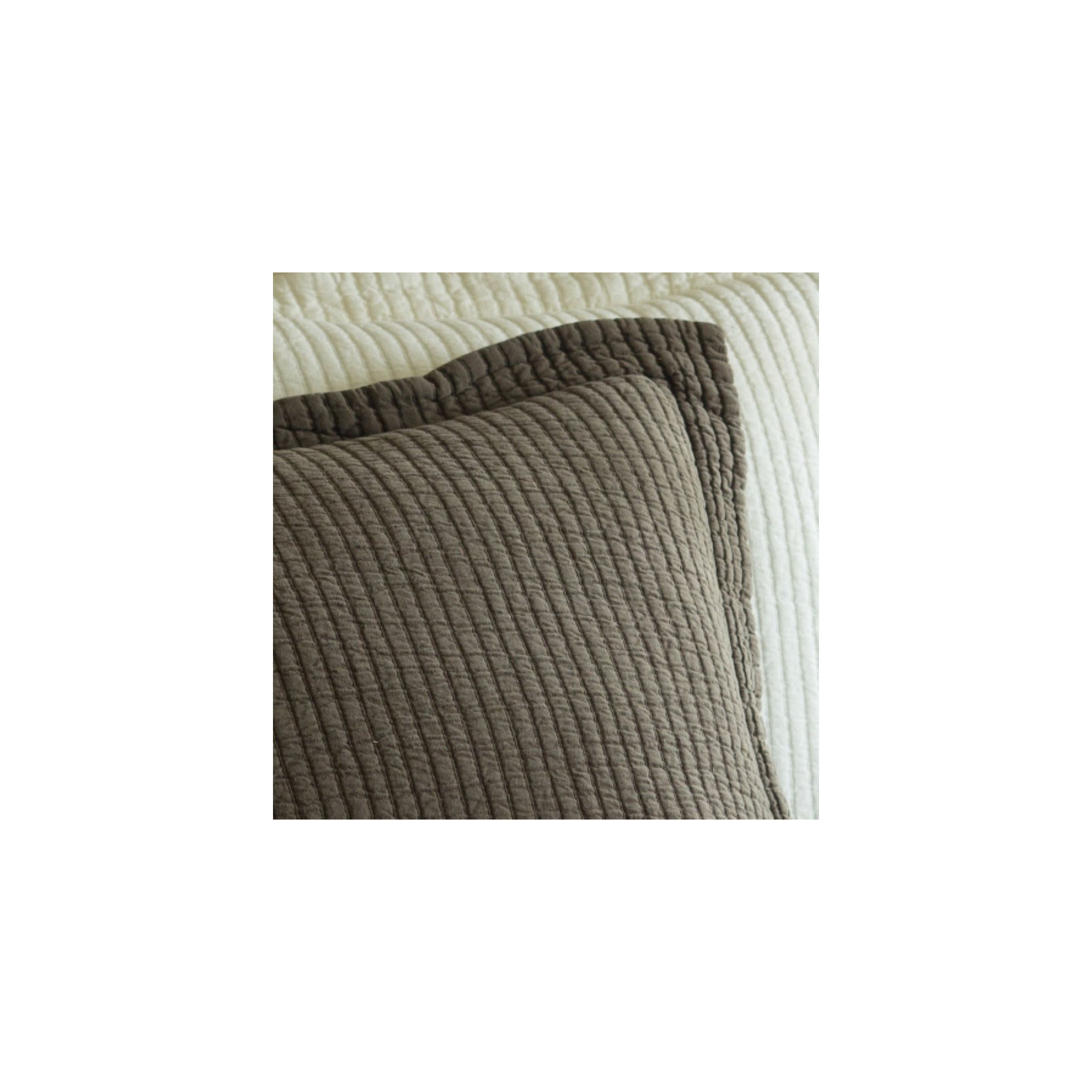 Hudson Stripe Cotton Blend Sham Set, Olive, King