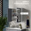 Armoire de rangement 27 po x 30 po avec miroir et portes, blanc. Portes doubles et 2 tablettes réglables. Miroirs avant pour une préparation rapide. Efficacité de l'espace mural. . L 27,25 po x P 6,75 po H 29,75 po