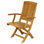 Braxton Folding Teak Outdoor Patio Dining Armchair