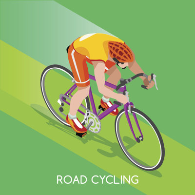Athletics Road Cyclist by Aurielaki - Wrapped Canvas Print