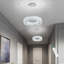 Lustre moderne en cristal à anneau argenté-616620191