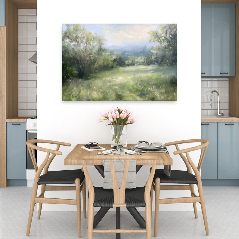 Filled Meadow Peaceful Serene Tranquil Landscape Nature Wall Art Print 1 Piece Wrapped Canvas Wall Art