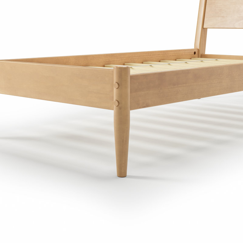 Lit plateforme Ashlie, Lit simple, Chêne clair