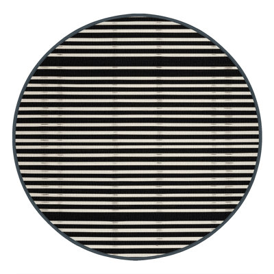 Tapis lavable rayé noir et blanc