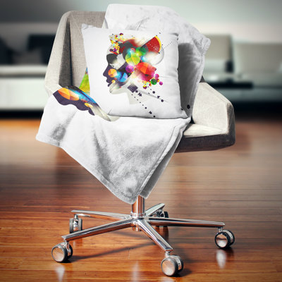 Woman Abstract Profile - Abstract Printed Pillow