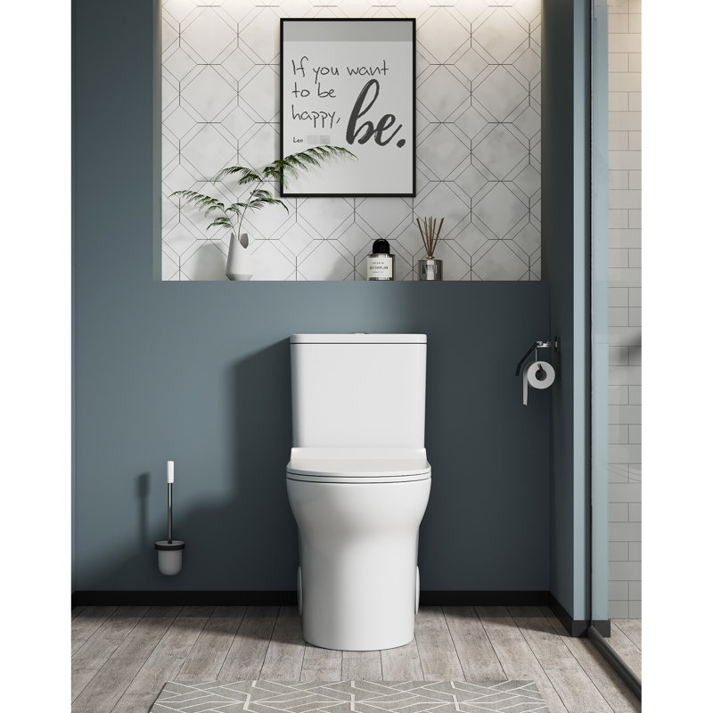 Une toilette en céramique allongée de 1,1 / 1,6 po, blanche, confortable et tendance