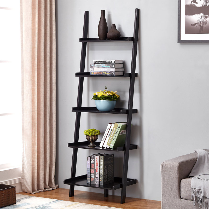 Charles 180cm H x 60cm W Ladder Bookcase, White