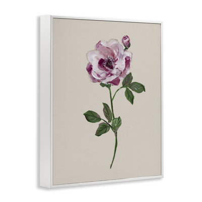 Pink Jewel Rose Framed Giclee, design by Sally Swatland