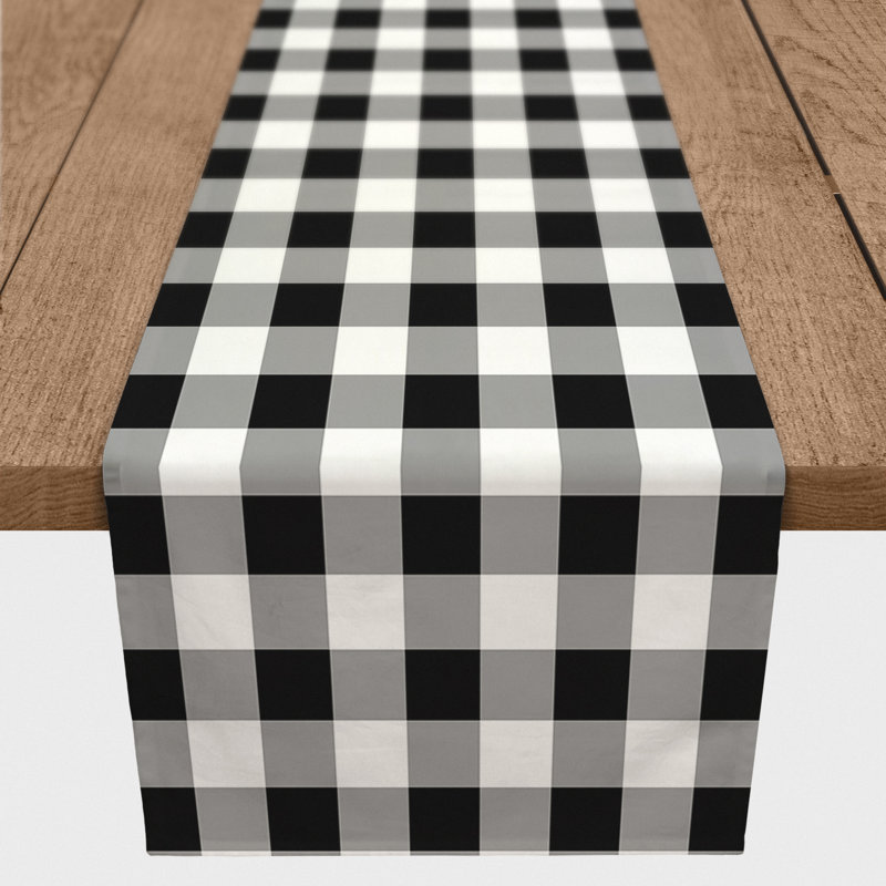 Chemin de table Westrick, Géomatique, 72 po x 16 po, Noir