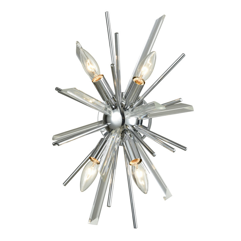 Palisades 4 - Light Flush Mounted Sconce, Polished Chrome
