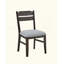 Ensemble de 2 chaises de salle à manger Hiun, assise gris tourterelle, structure en bois brun chêne