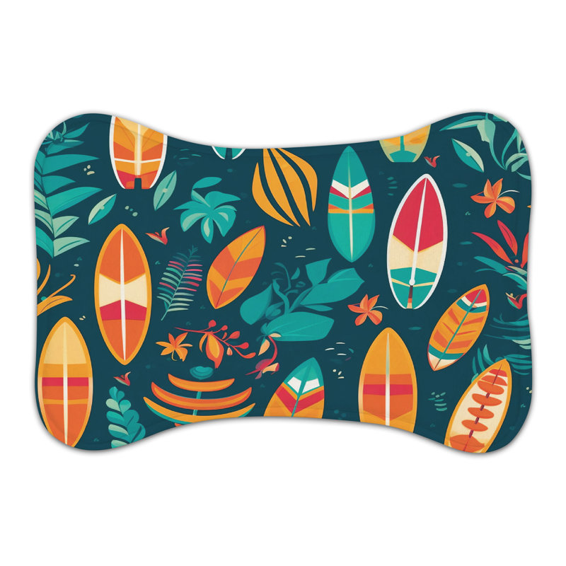 Island Blend - 1 Piece Bone Shape Feeding Mat, Large (14")